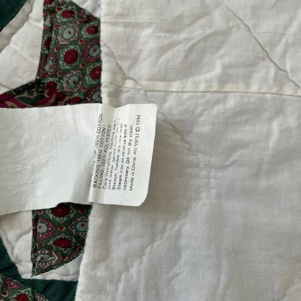 Hand Quilted Star Patchwork Cotton Quilt Bedspread 98